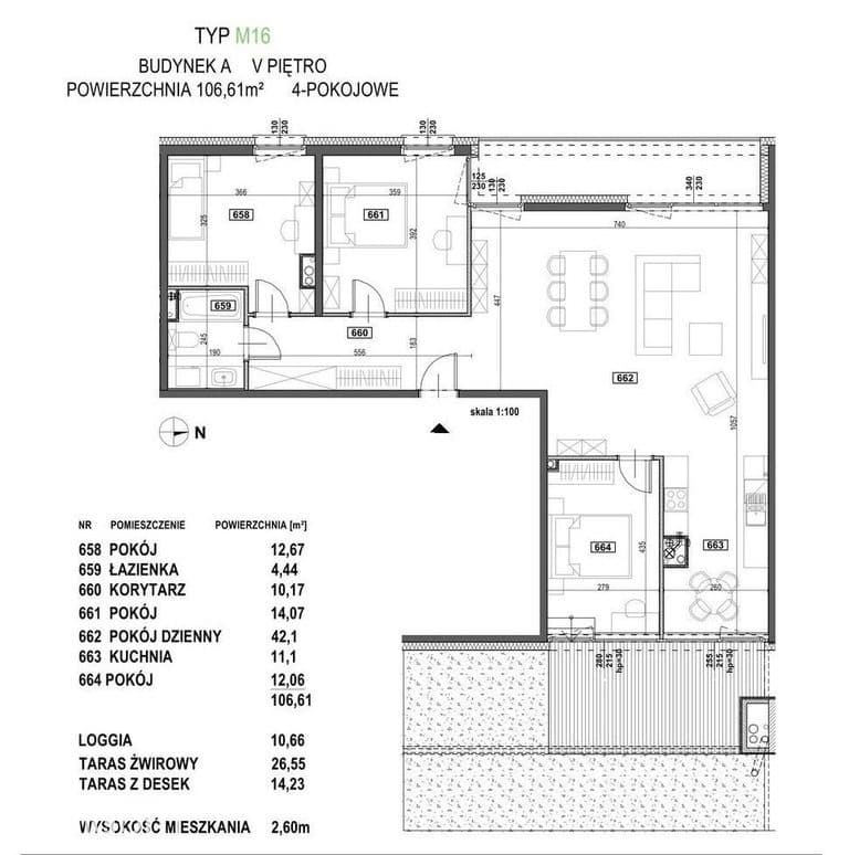 4-pokojowe mieszkanie 106,61 m² | 5. piętro | duży - zdjęcie 3
