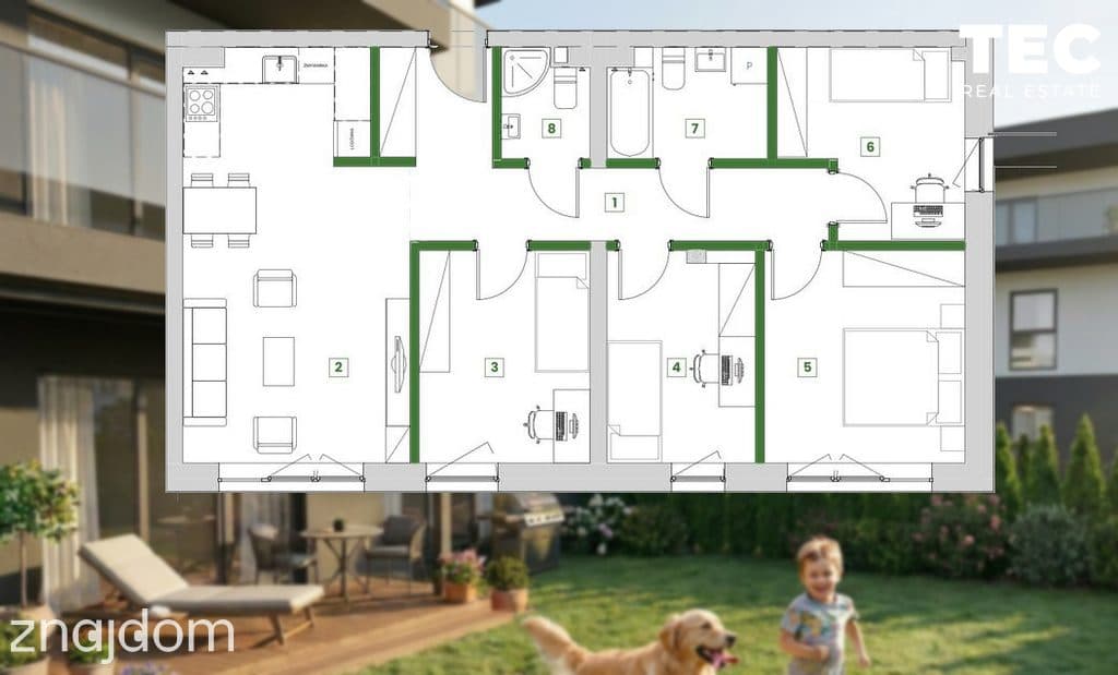 Ostoja Zarzecze apartament 5 pokoi i ogród 181 m2 - zdjęcie 7