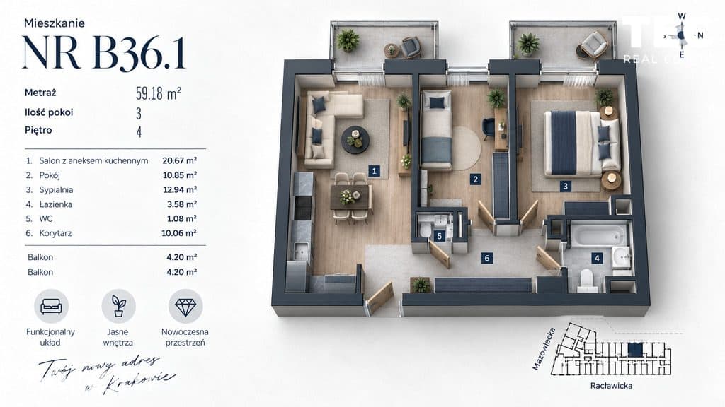 Nowoczesny apartament | ul. Mazowiecka | Bez PCC i prowizji - zdjęcie 8
