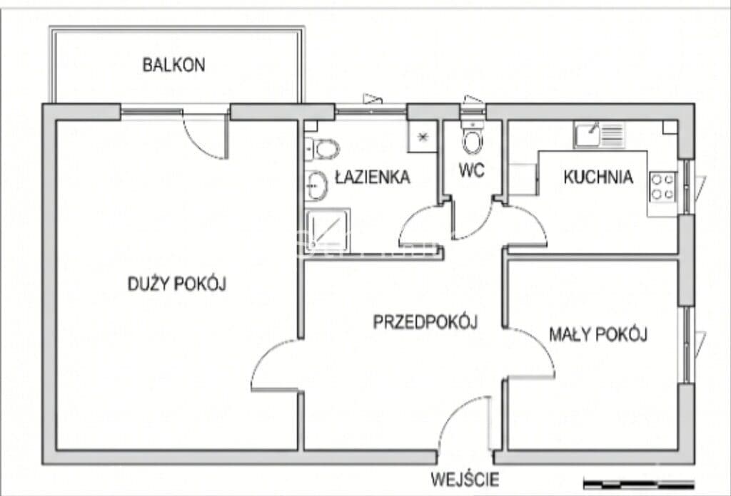 2 pokojowe mieszkanie do remontu, Retkinia, balkon