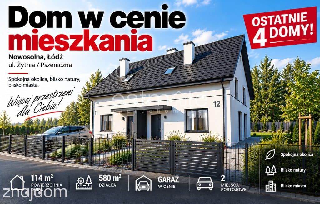 KUP DOM W CENIE MIESZKANIA Z DUŻĄ DZIAŁKĄ 800M!