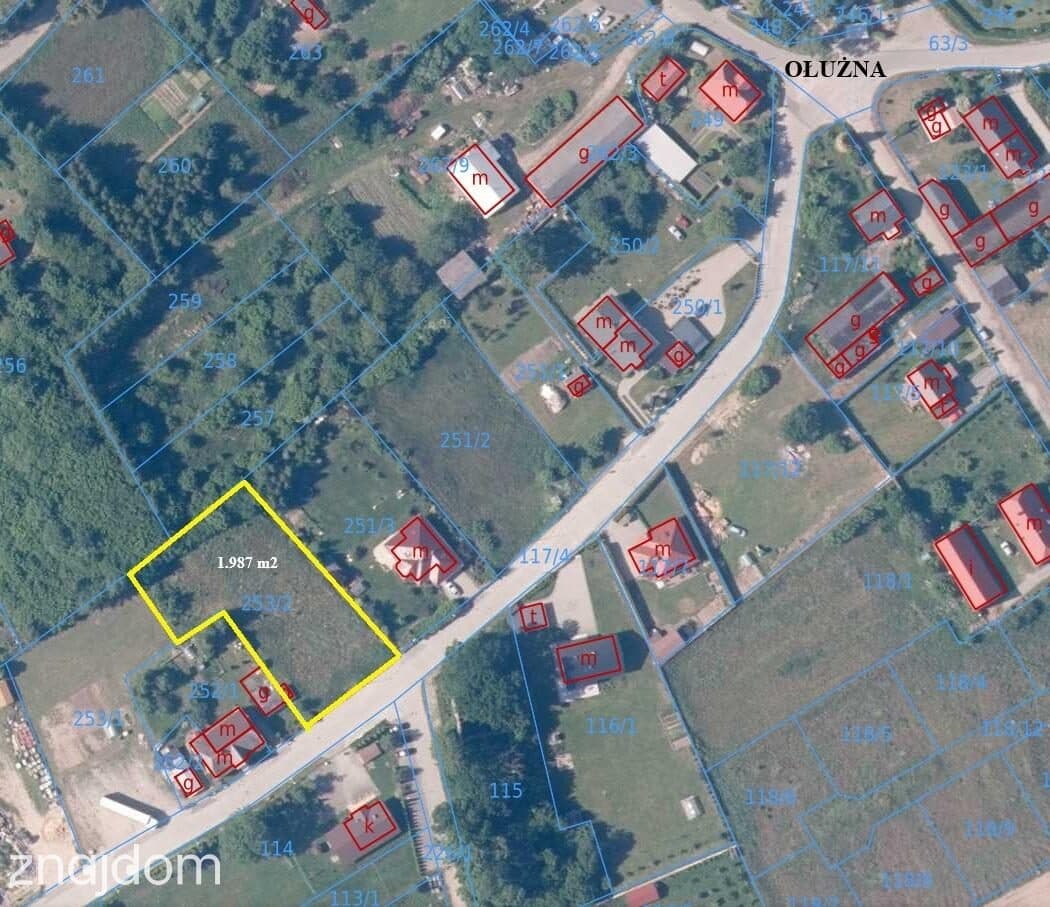 Działka z warunkami zabudowy . Ołużna gmina Gościno