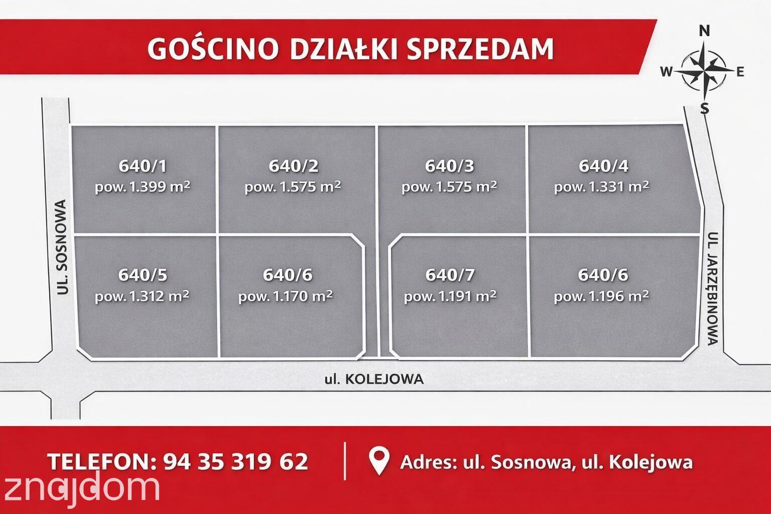 Działki budowlane z MPZP Gościno ul. Kolejowa / Sosnowa / Jarzębinowa - zdjęcie 4