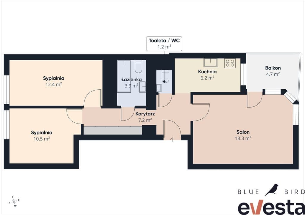 3 pok | rozkład | balkon | parking | Kościuszki - zdjęcie 8