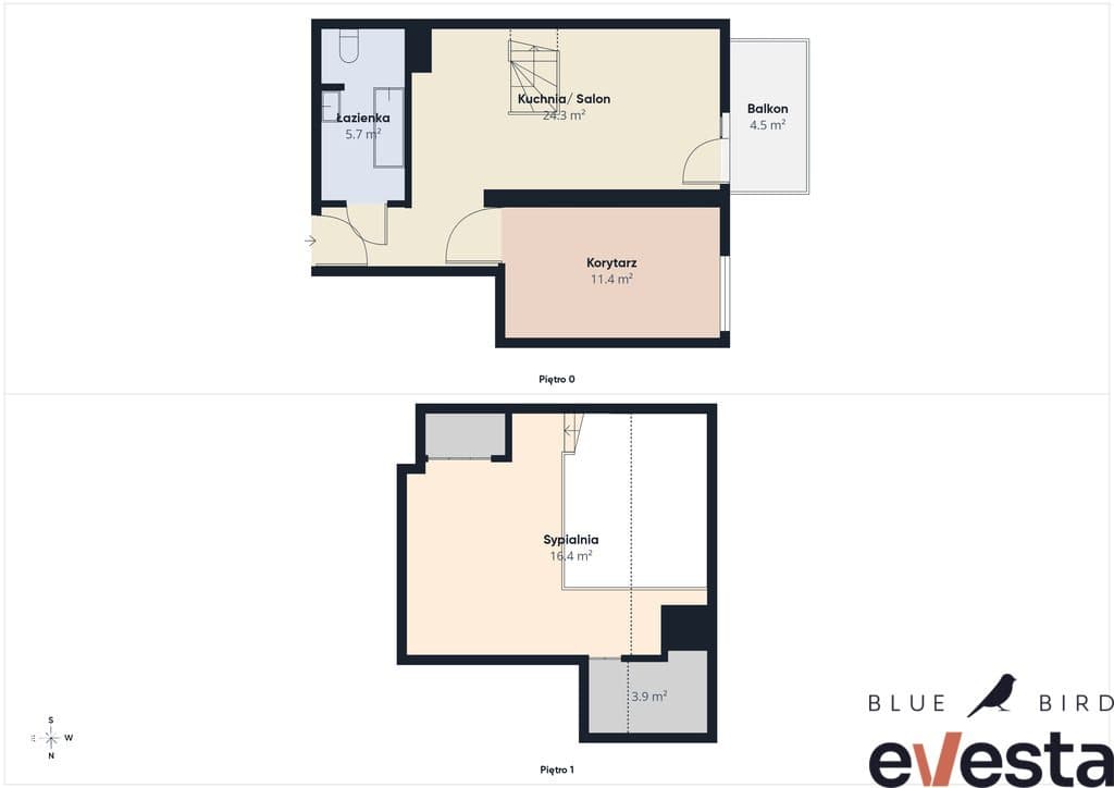Ołtaszyn | Dwupoziomowe 58 m² | garaż | balkon - zdjęcie 20