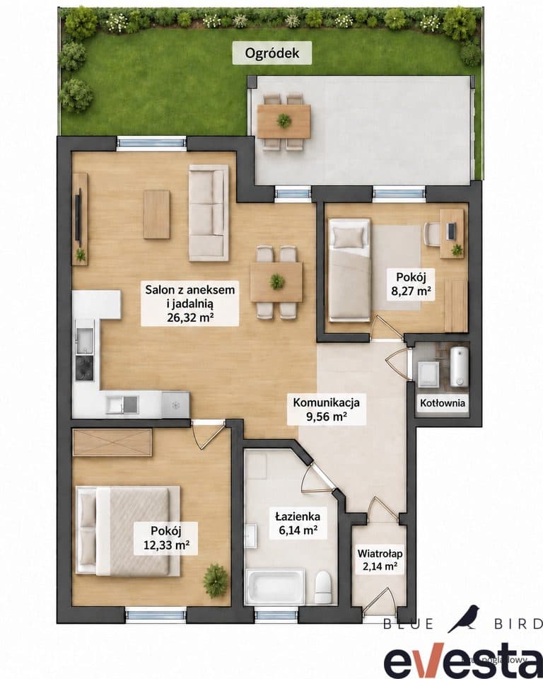 PRAWIE 70 M² + OGRÓD LUB PODDASZE | POMPA CIEPŁA | - zdjęcie 7