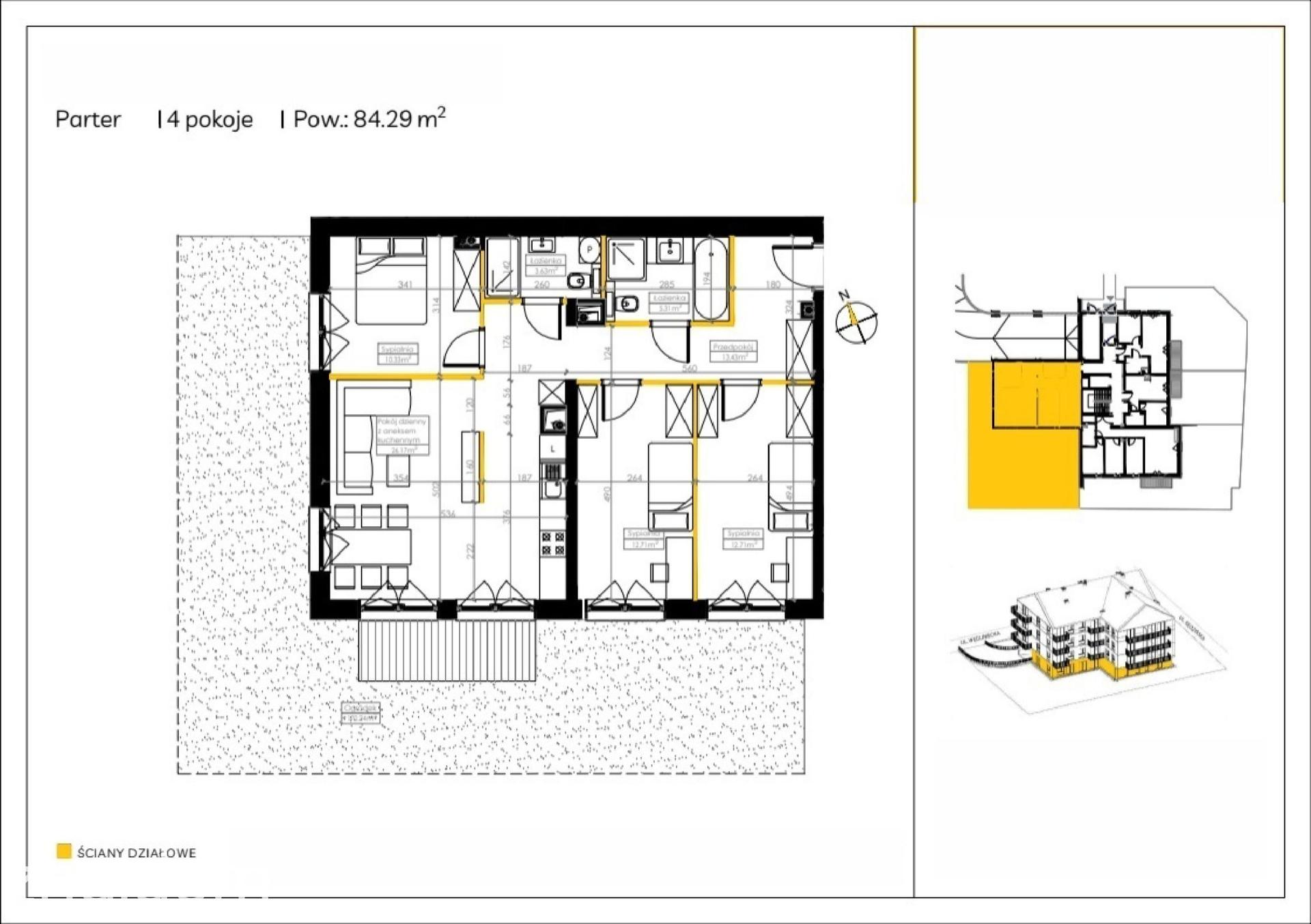 Mieszkanie 4-pokojowe 84.3m² - Węgliniecka - Węgliniecka