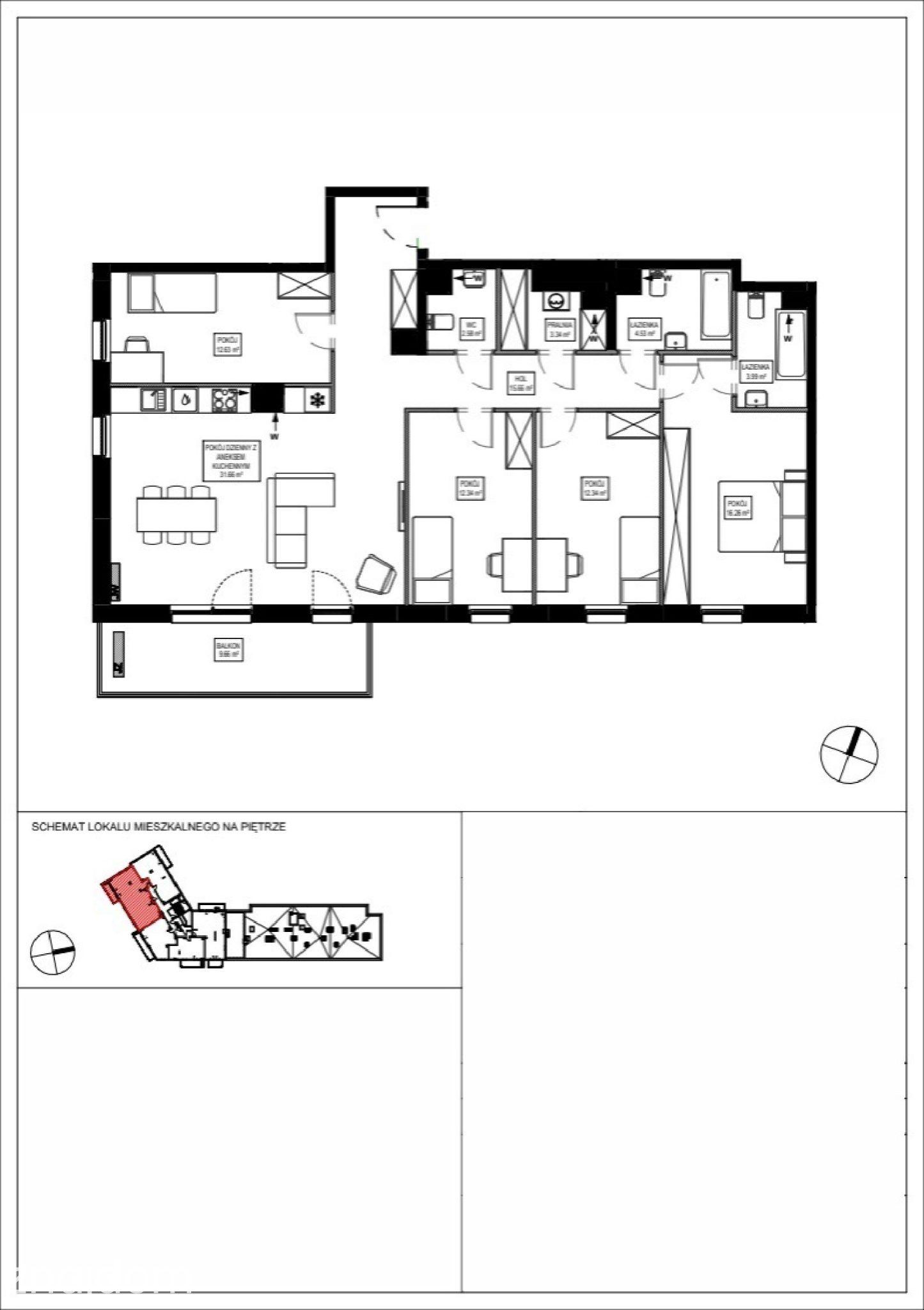 Mieszkanie 5-pokojowe 115.3m² - Osiedle Kameralne V - Osiedle Kameralne V