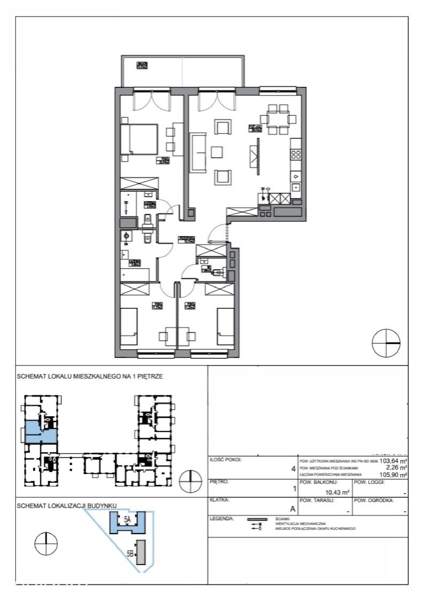 Mieszkanie 4-pokojowe 103.6m² - Apartamenty Krakowska 5 - Apartamenty Krakowska 5