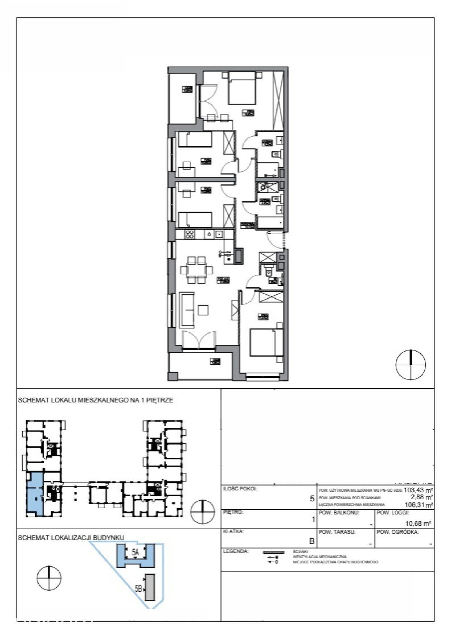 Mieszkanie 5-pokojowe 103.4m² - Apartamenty Krakowska 5 - Apartamenty Krakowska 5