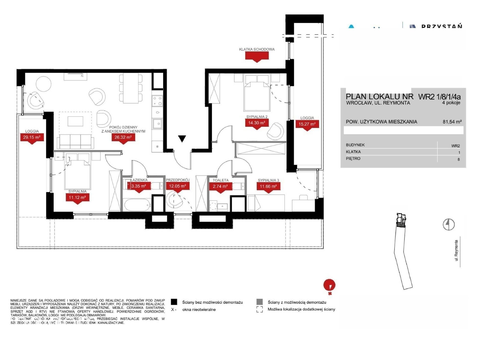 Mieszkanie 4-pokojowe 81.6m² - Przystań Reymonta bud. WR2 - Przystań Reymonta bud. WR2