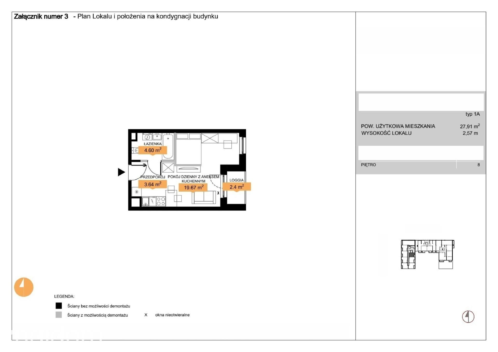 Mieszkanie 1-pokojowe 27.9m² - Zenit etap 5D - Zenit etap 5D