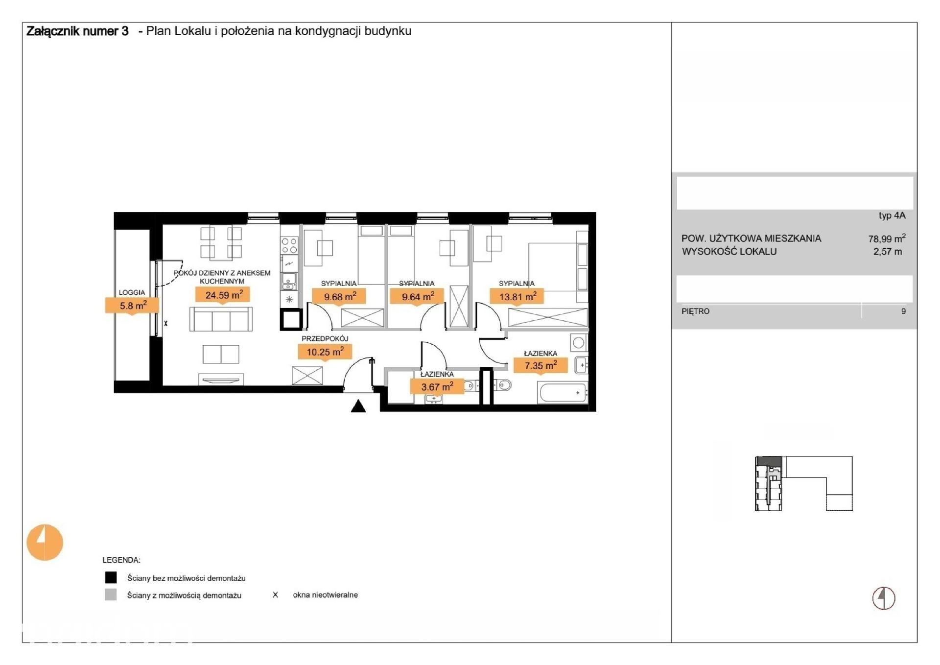 Mieszkanie 4-pokojowe 79.0m² - Zenit etap 5D - Zenit etap 5D