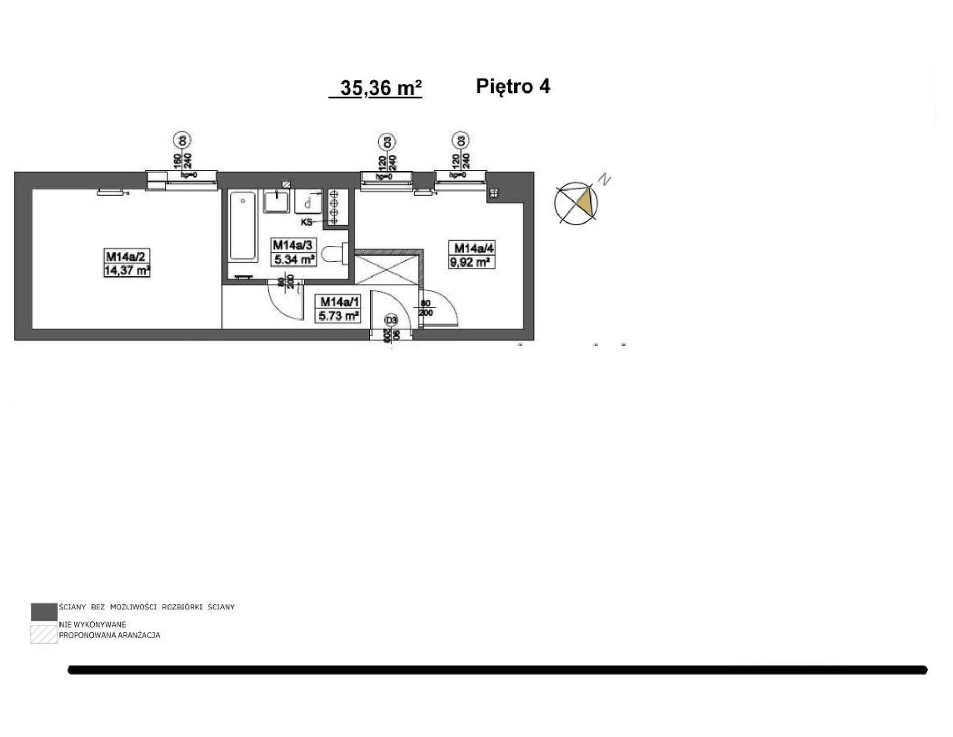 Mieszkanie 2-pokojowe 35.4m² - Jeziorna - Jeziorna
