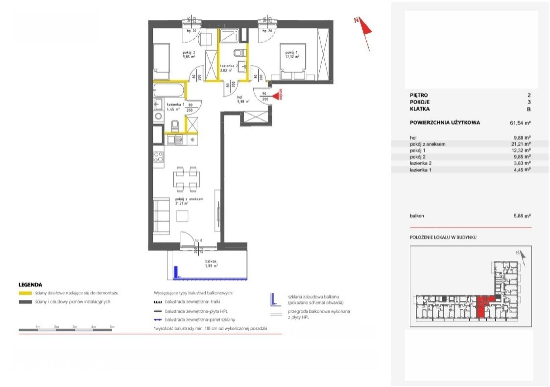 Mieszkanie 3-pokojowe 61.7m² - Neo Nova Ochota 1 - Neo Nova Ochota 1