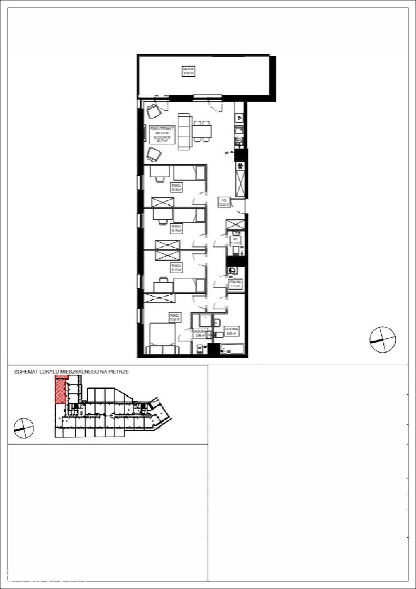 Mieszkanie 5-pokojowe 96.8m² - Osiedle Kameralne III - Osiedle Kameralne III