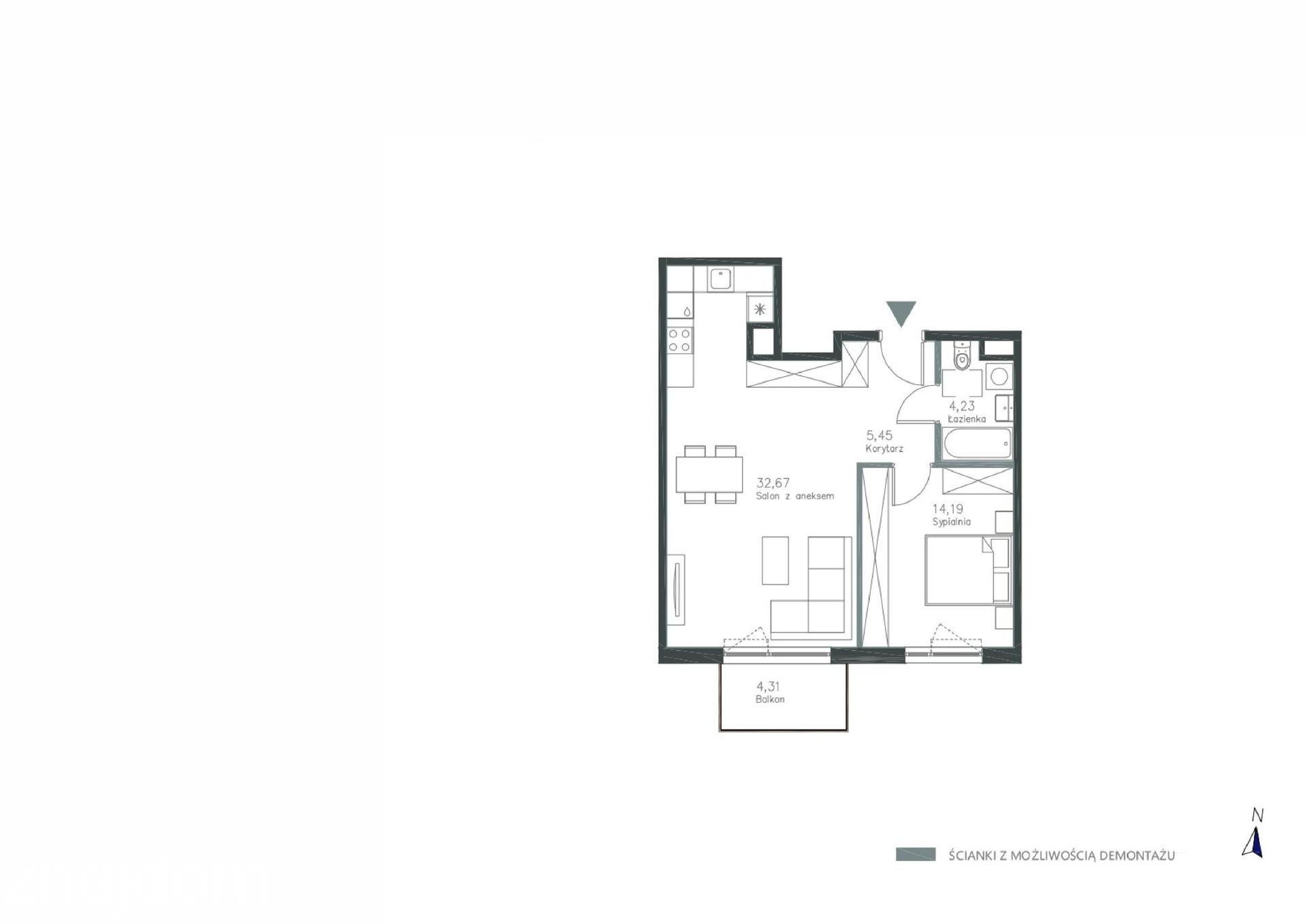 Mieszkanie 3-pokojowe 56.5m² - Piano Forte - Piano Forte