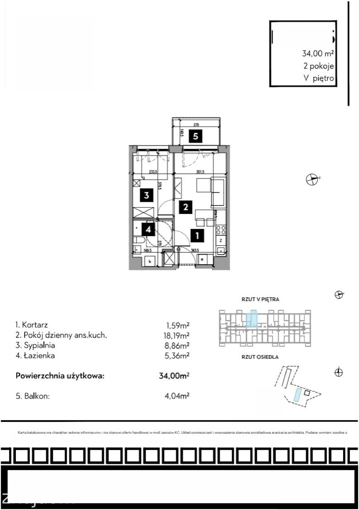 Mieszkanie 2-pokojowe 34m² - Osiedle Metr Kwadrat etap II - Osiedle Metr Kwadrat etap II