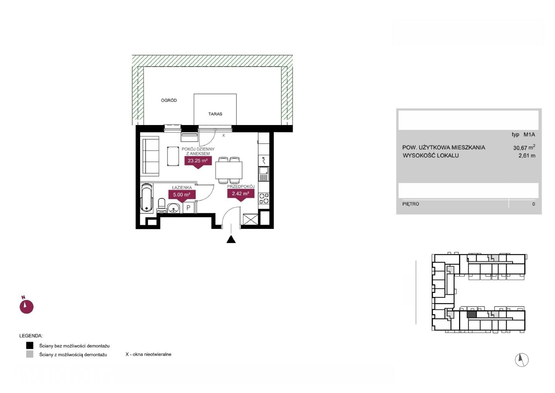 Mieszkanie 1-pokojowe 30.7m² - Wieża Jeżyce etap III - Wieża Jeżyce etap III