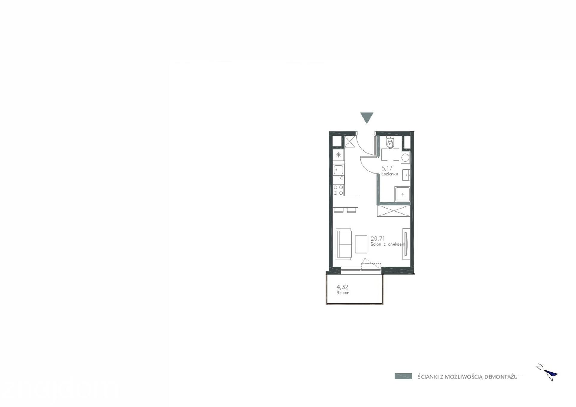 Mieszkanie 1-pokojowe 25.9m² - Piano Forte - Piano Forte