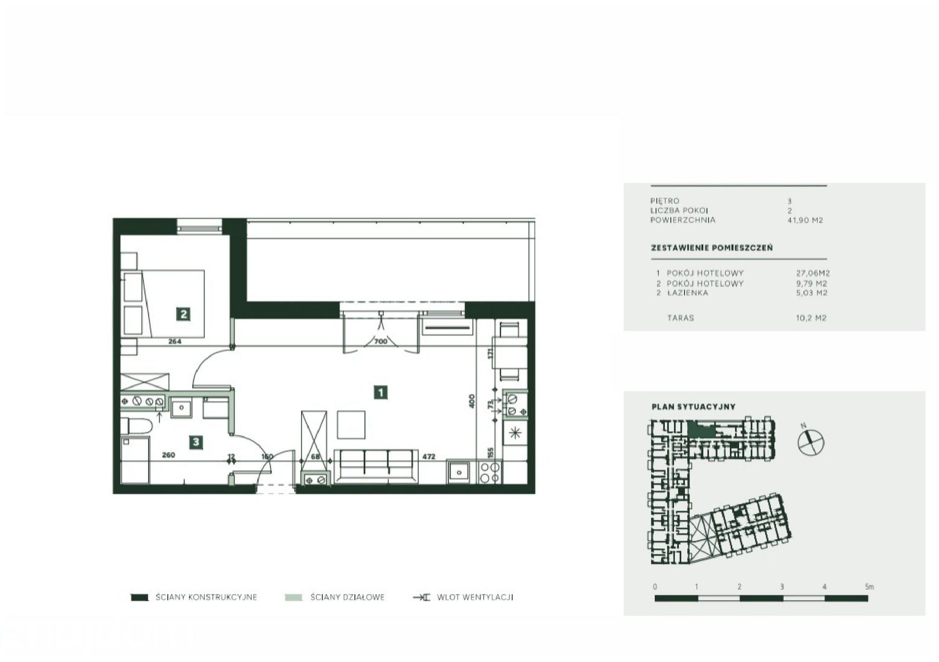 Mieszkanie 2-pokojowe 42.2m² - Ivy House - lokale inwestycyjne - Ivy House - lokale inwestycyjne