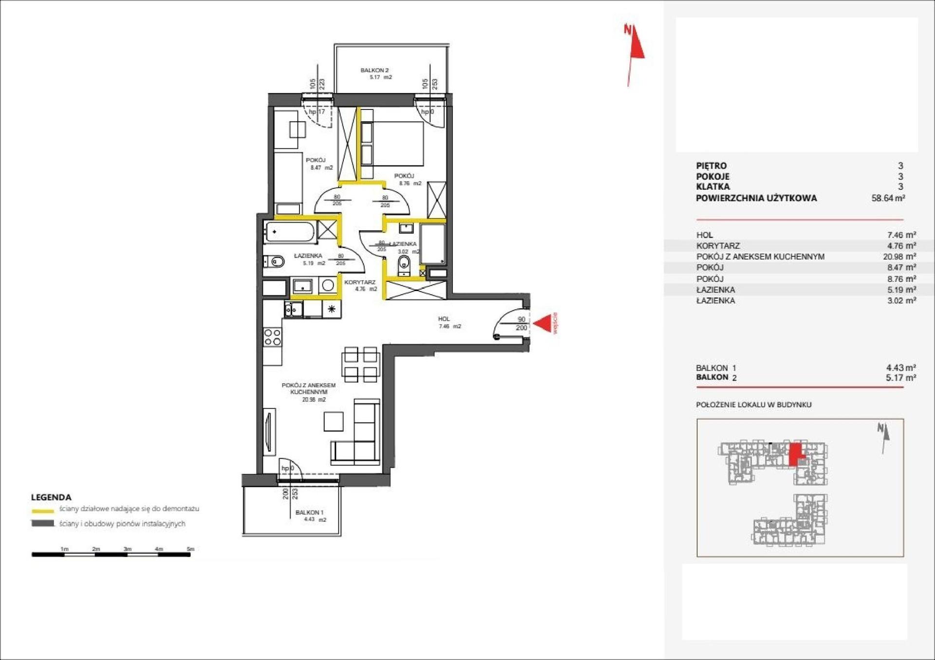 Mieszkanie 3-pokojowe 59.2m² - Nova Viva Garden 5 - Nova Viva Garden 5