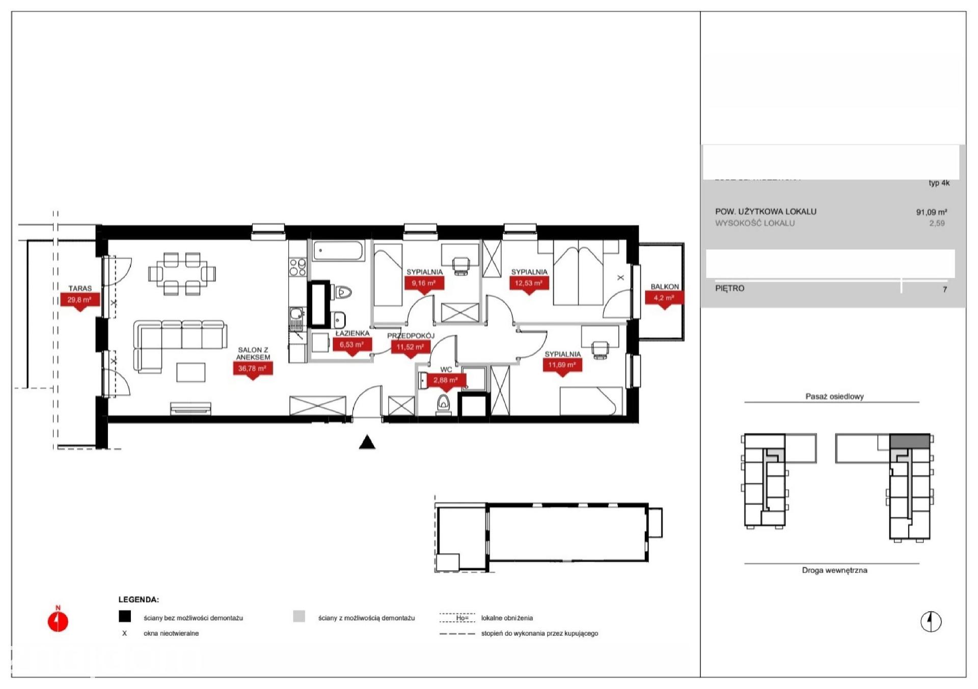 Mieszkanie 4-pokojowe 91.1m² - Zenit etap 1C - Zenit etap 1C