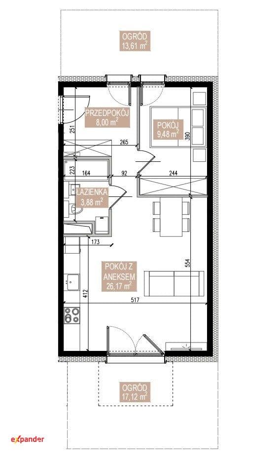 Atrakcyjny apartament 2-pokojowy z ogródkiem Krzyki Gaj - zdjęcie 9