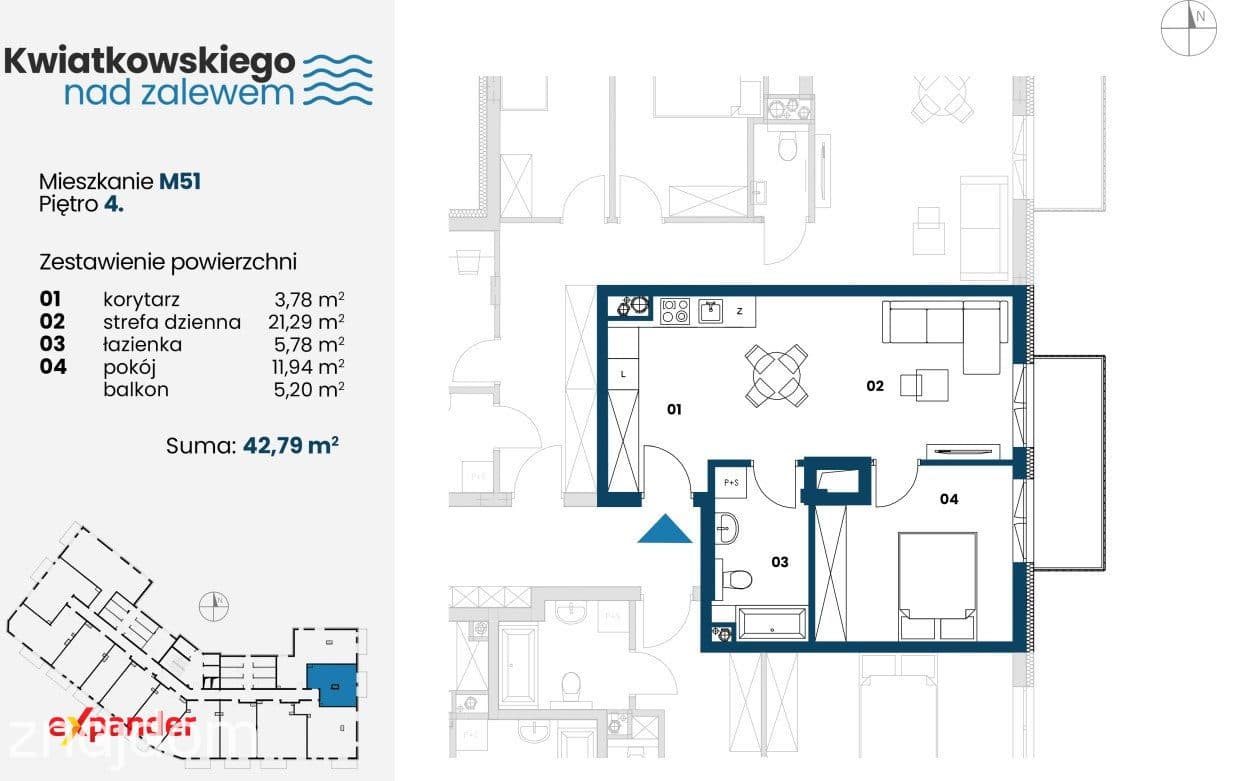 Apartament 2 pokoje z windą duży balkon - zdjęcie 2