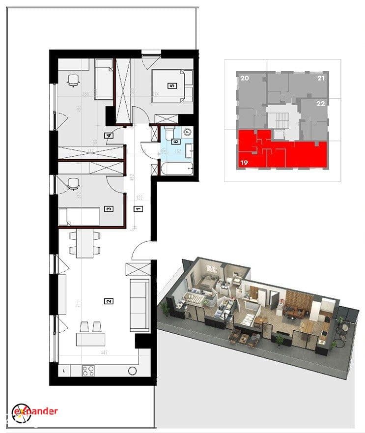 Apartament 4pok z dużym balkonem na ostatnim piętrze - zdjęcie 26