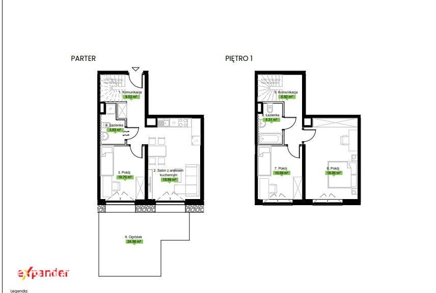 Dwupoziomowe 5 pokoi z ogródkiem | 83 m² - zdjęcie 6