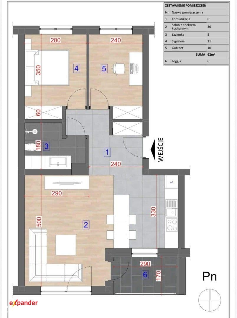 Mieszkanie w centrum, 62m2, 3 pokoje, Rzeszów ul. Podpromie, - zdjęcie 10