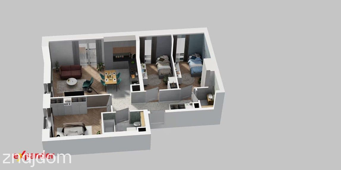 4 pokoje | Dwie łazienki | Narożne | 70m2. - zdjęcie 13