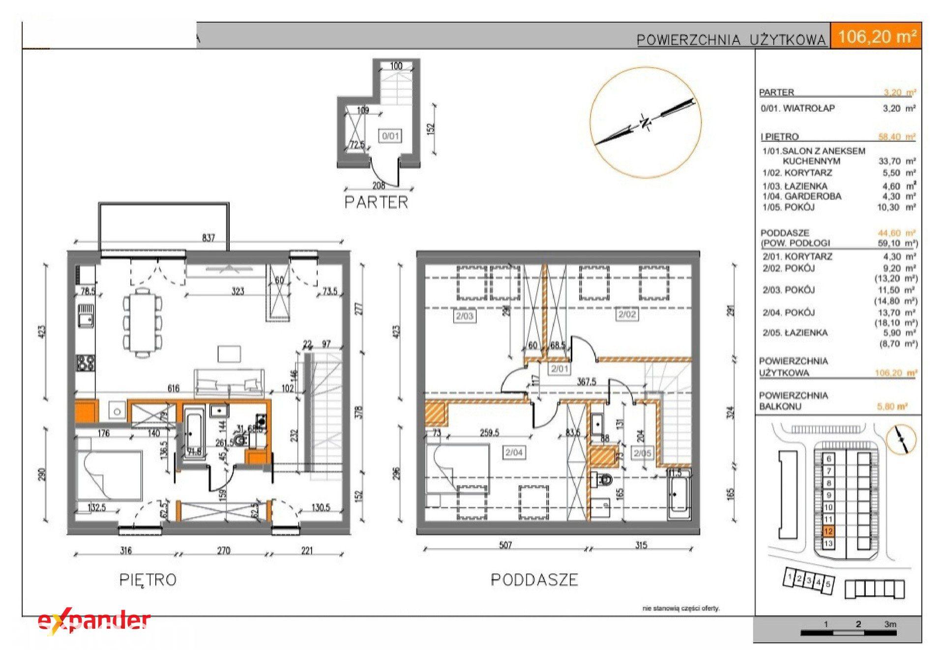 Mieszkanie 61,20 m2 Zabudowa szeregowa Wilczyce Wrocław - zdjęcie 12
