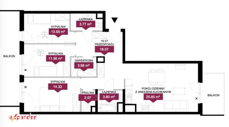 Dwustronny duży apartament, 2 łazienki, pralnia, garderoba - zdjęcie 20