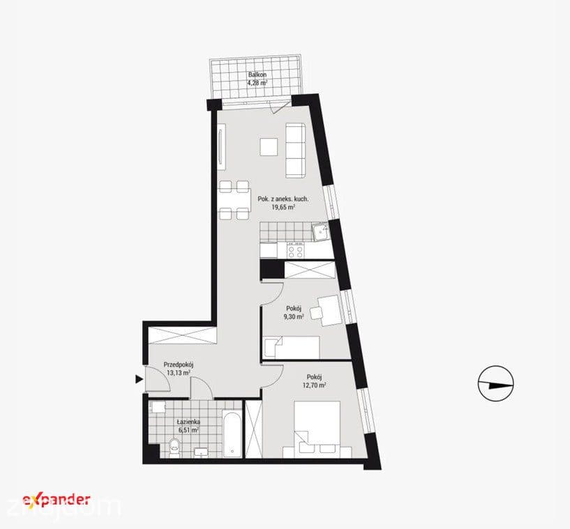 Gotowe do odbioru! 3 Pokoje z widokiem na zieleń, balkon - zdjęcie 6