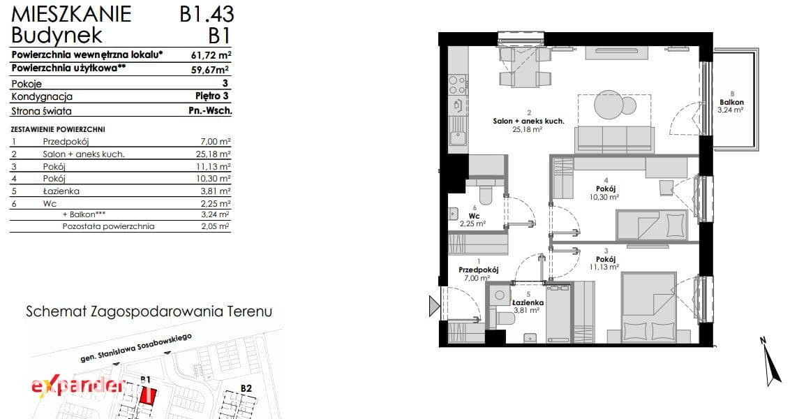 PROMOCJA 3 pokoje, balkon, miejsce, komórka - zdjęcie 7