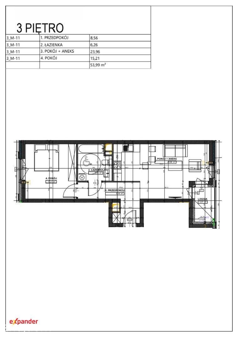 Atrakcyjny apartament 2-pokojowy 53,99 m2 blisko Skytower Krzyki - zdjęcie 7