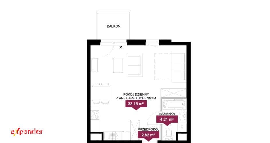 Przestronne 40 m² | balkon - zdjęcie 8