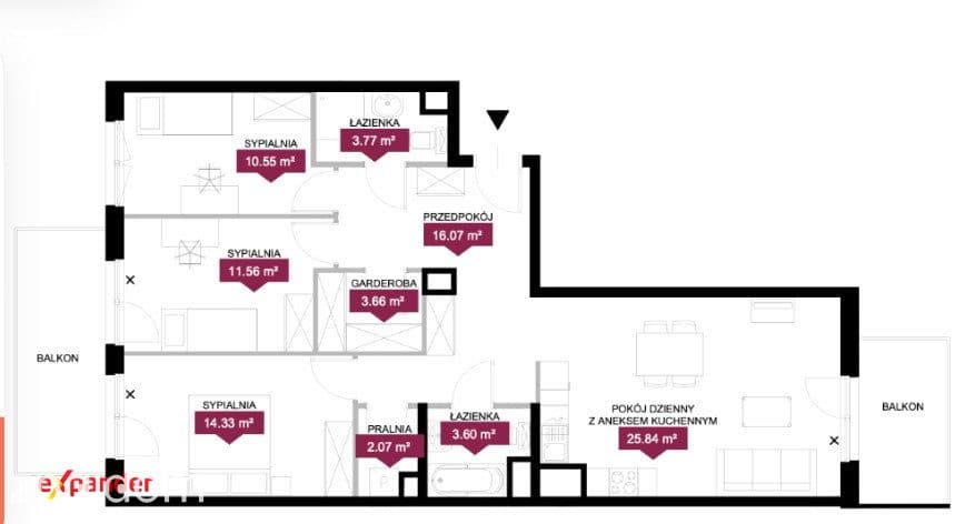 91 m² | 2 łazienki | Garderoba | Nowe Jeżyce - zdjęcie 12