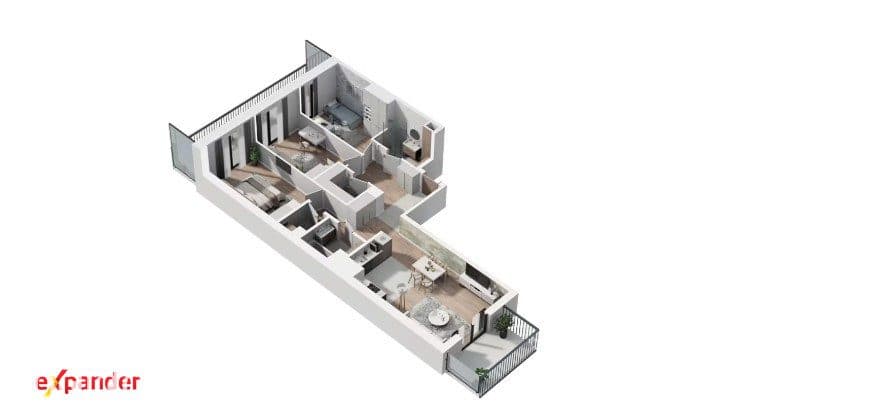 91 m² | 2 łazienki | Garderoba | Nowe Jeżyce - zdjęcie 15
