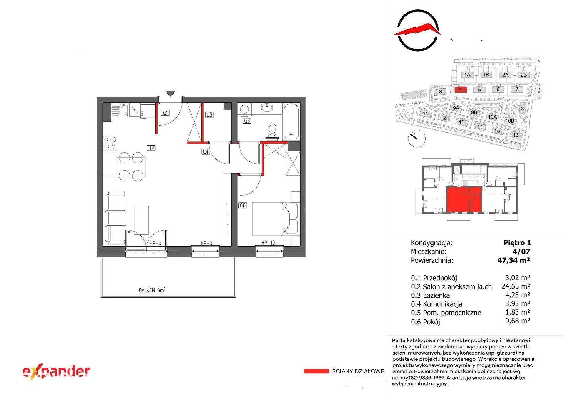 2 pokoje | 47,34 m² | Balkon | 1 piętro | Sobótka - zdjęcie 8