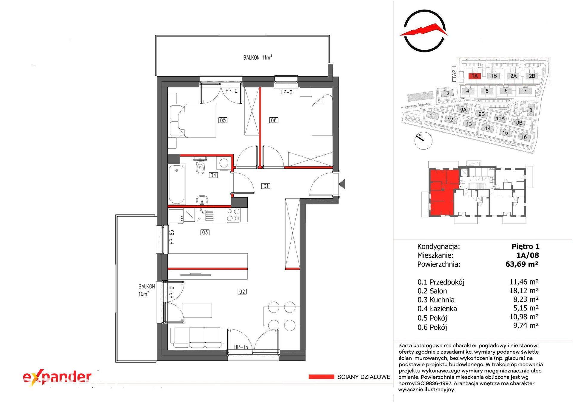 3 pokoje | 63,69 m² | Dwa duże balkony | Sobótka - zdjęcie 5