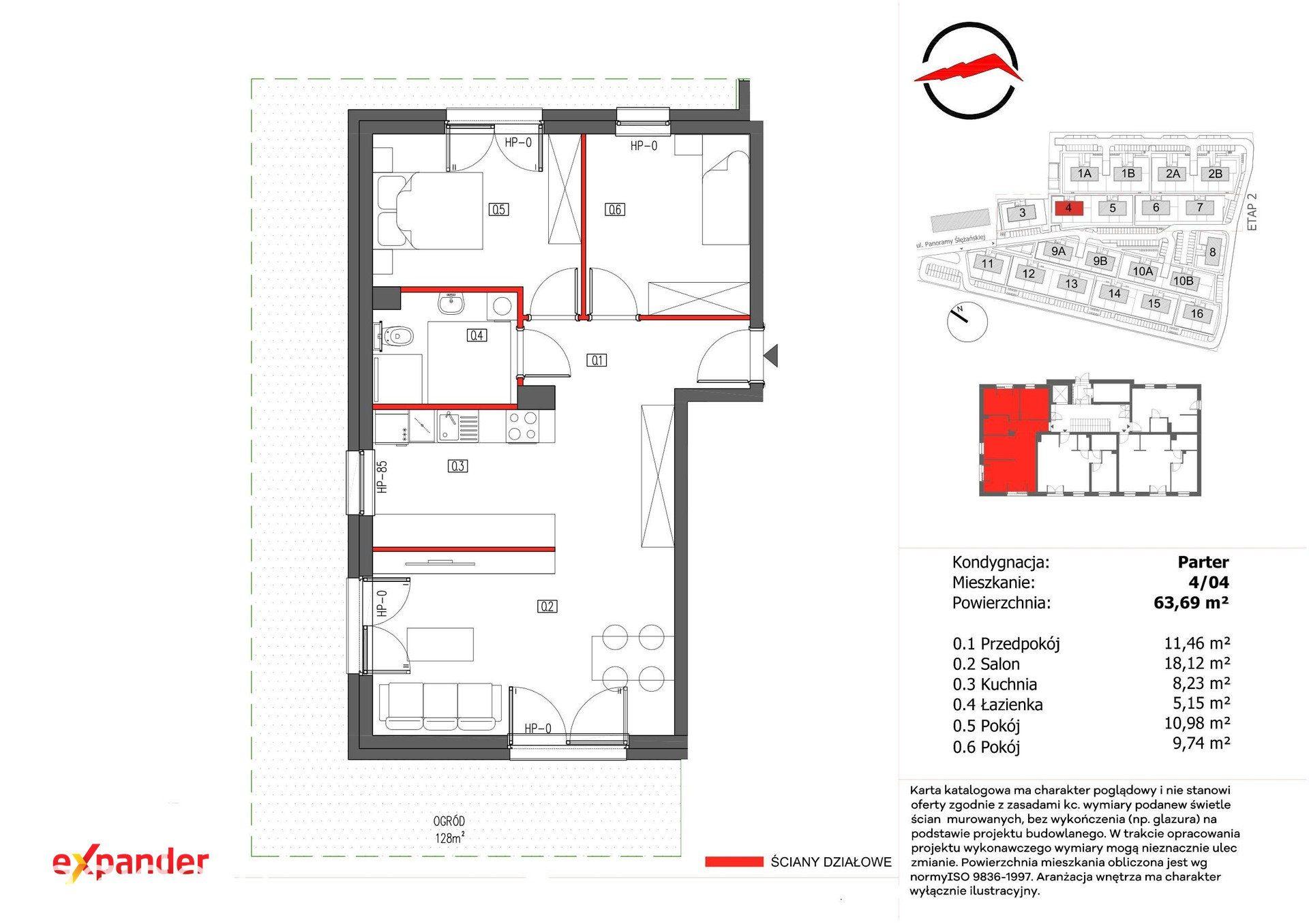 3 pokoje | 63,69 m² | Ogród | Parter | Sobótka - zdjęcie 8
