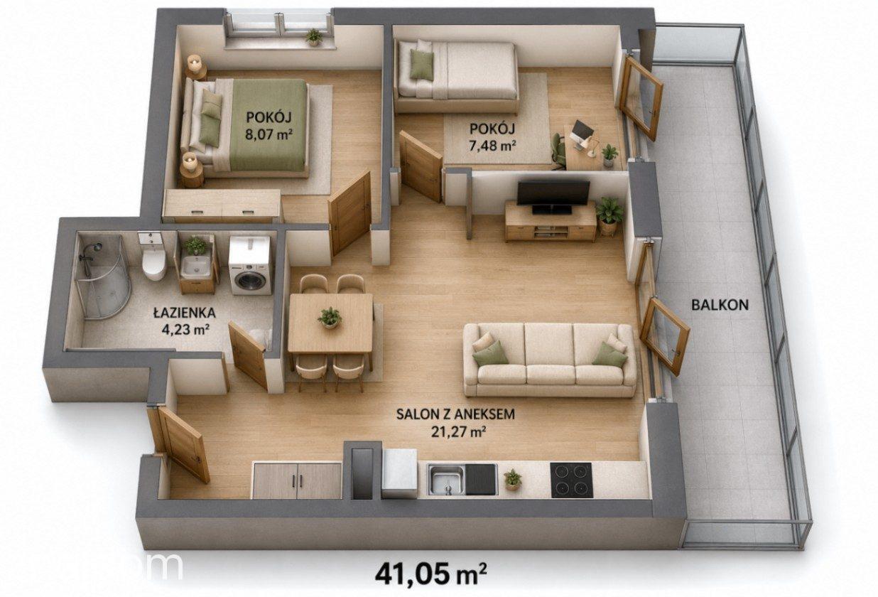 *Kameralne Osiedle Premium* | Kampus Morasko UAM | 3 Pokoje | Balkon - zdjęcie 7