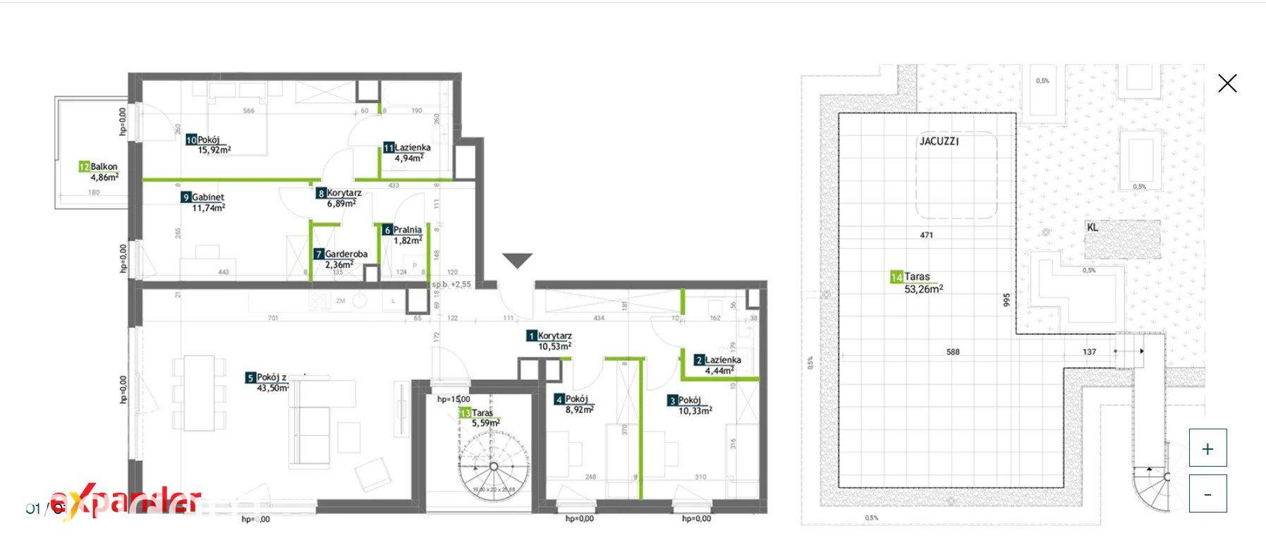 Apartament | 121 m² + prywatny taras 53m2 | ostatnie piętro - zdjęcie 12