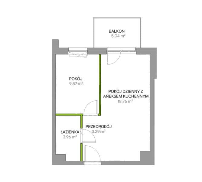 2-pokojowe mieszkanie z balkonem | 35,57 m² - zdjęcie 3