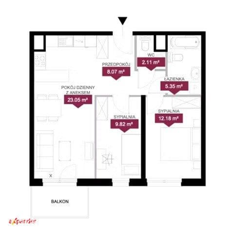 3-pokoje - Południe - osobne wc - balkon - zdjęcie 4