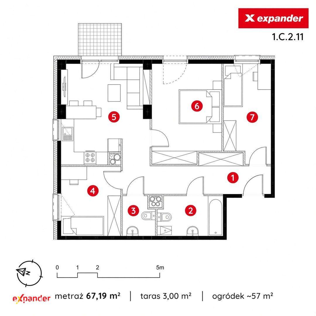 Gotowe 4-pokojowe 67 m² + ogródek, 2. piętro - zdjęcie 7