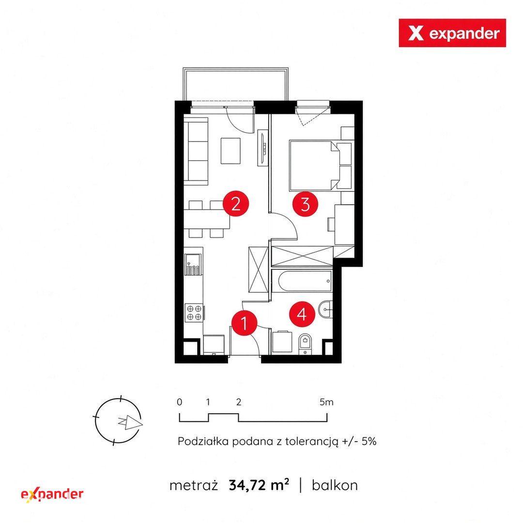 2 pokoje 34,72 m², budynek 3-kondygnacyjny - zdjęcie 4